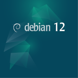 Baner z logo Debian 12 „bookworm”